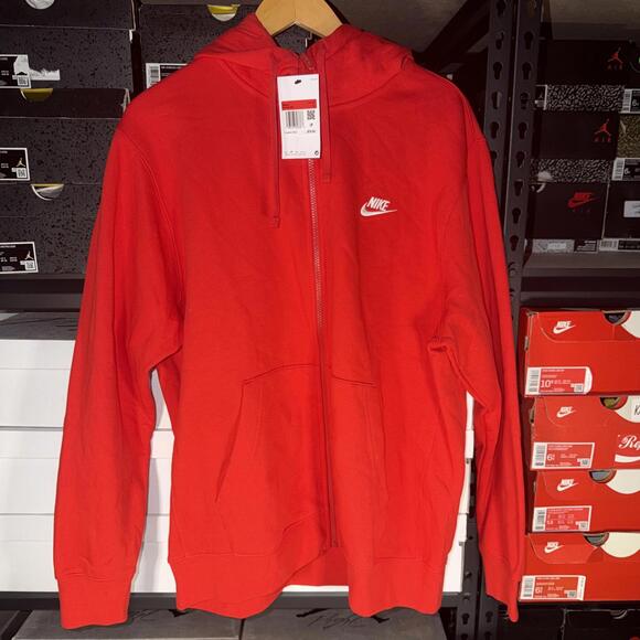 Nike Other - Nike Club Sweatshirt Hoodie Men’s full Zip, Large, University Red 0039-0040